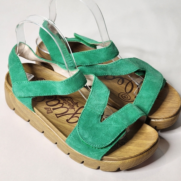 Alegria Shoes - Alegria Anah Pear Green Suede Platform Sandals Size 7